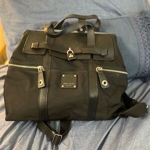 Henri Bendel Black Nylon Backpack